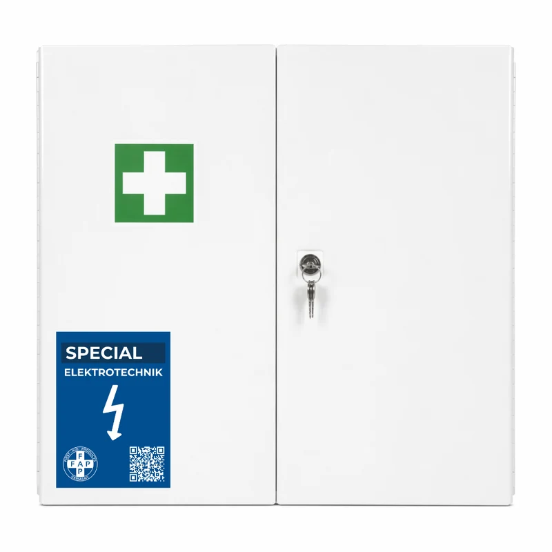 Erste-Hilfe-Schrank Elektrotechnik DIN 13169 - zweitürig
